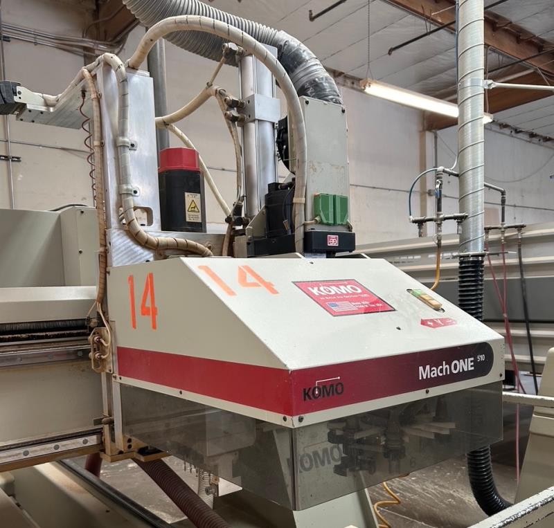 Komo #VR-510-Mach-One, CNC router, 60" x120" tbl., 8 ATC, 12 HP, BT30, 18k RPM, 2000 - Image 4