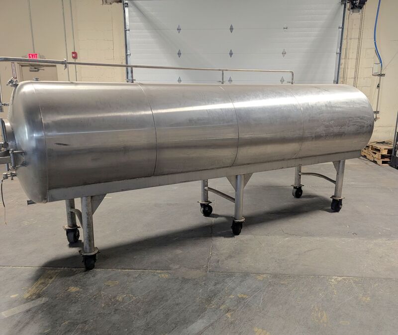 930 gallon JV Northwest, Horizontal Stainless Steel Storage Tank, 3'-6" diameter x 13' height, 1.5" bottom - Image 2
