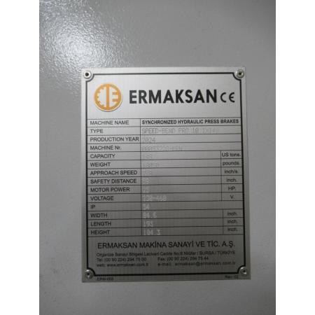 150 Ton, Ermaksan #Speed-Bend-Pro, Press Brake, 10.2'OA, 102.36" between housing, 10.83" stroke, 2024 - Image 4