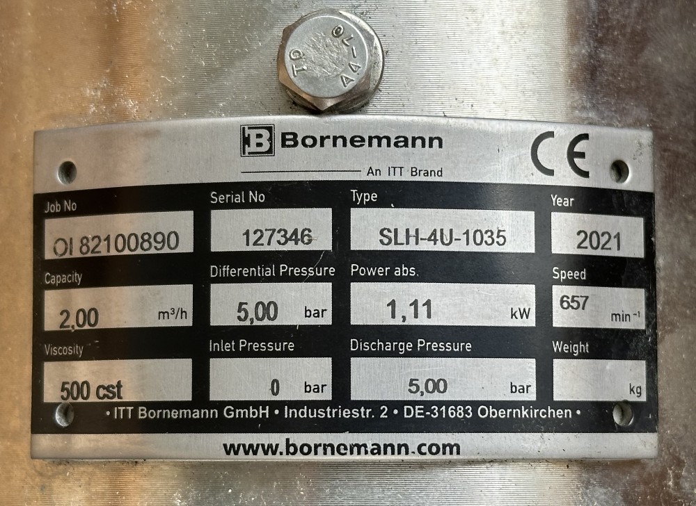 Bornemann #SLH-4U-1000, Twin Screw Pump, NEW - Image 4