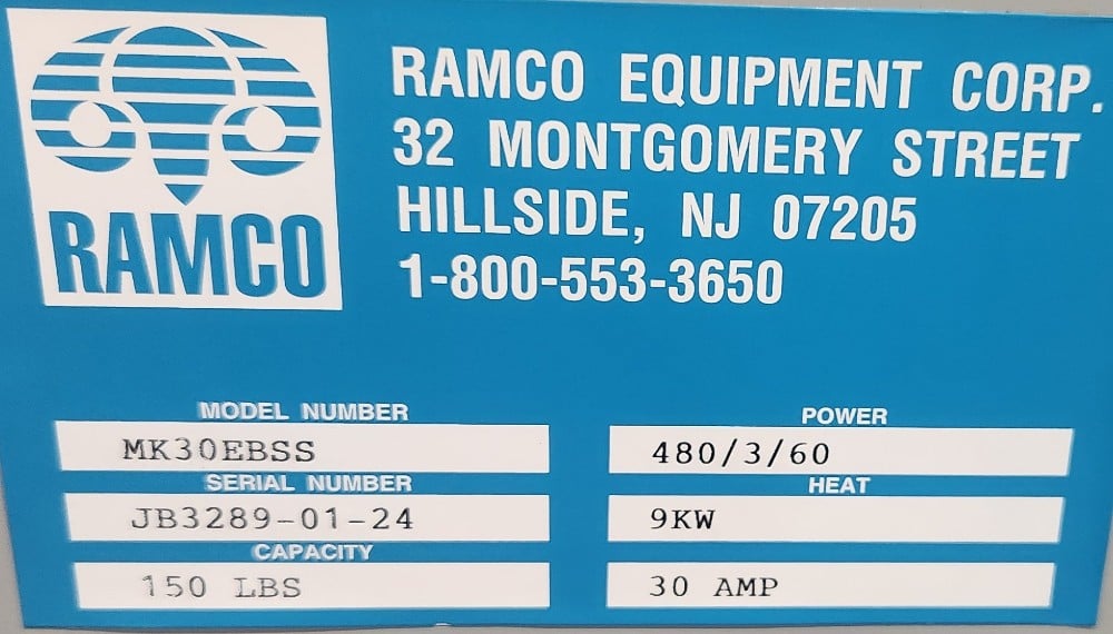 Ramco Migi-Kleen Hot Air Knife Dryer #MK30EBSS, Industrial Parts Dryer, Auto Cycle, Oscillating Platform, Air - Image 8