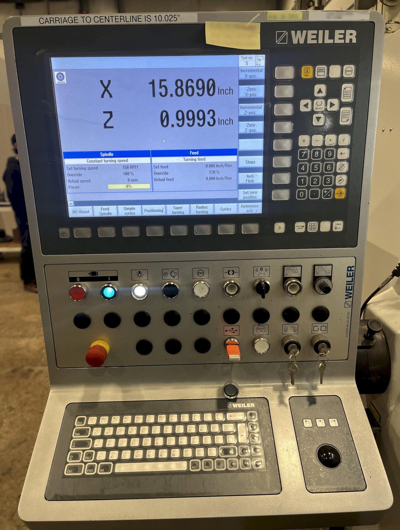 Weiler #E80X4500, flat bed CNC lathe, 34" swing, 20" SOCS, 31" chuck, 4-jaw, 6.5" bore, 177" centers, 48 HP - Image 4