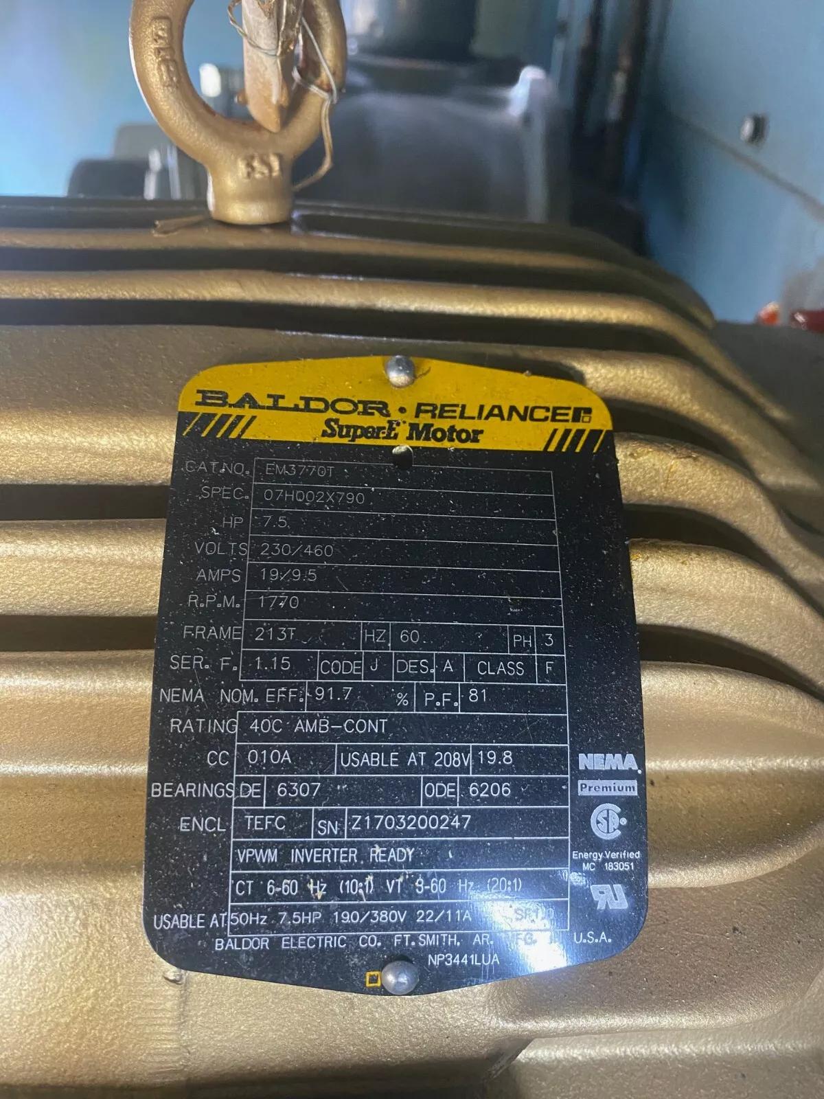 AEC Whitlock #VTPB7.5Q, Blower Package, 2.5" outlet/inlet, 7.5 HP Baldor Reliance motor, 460 Volt, 3PH - Image 6