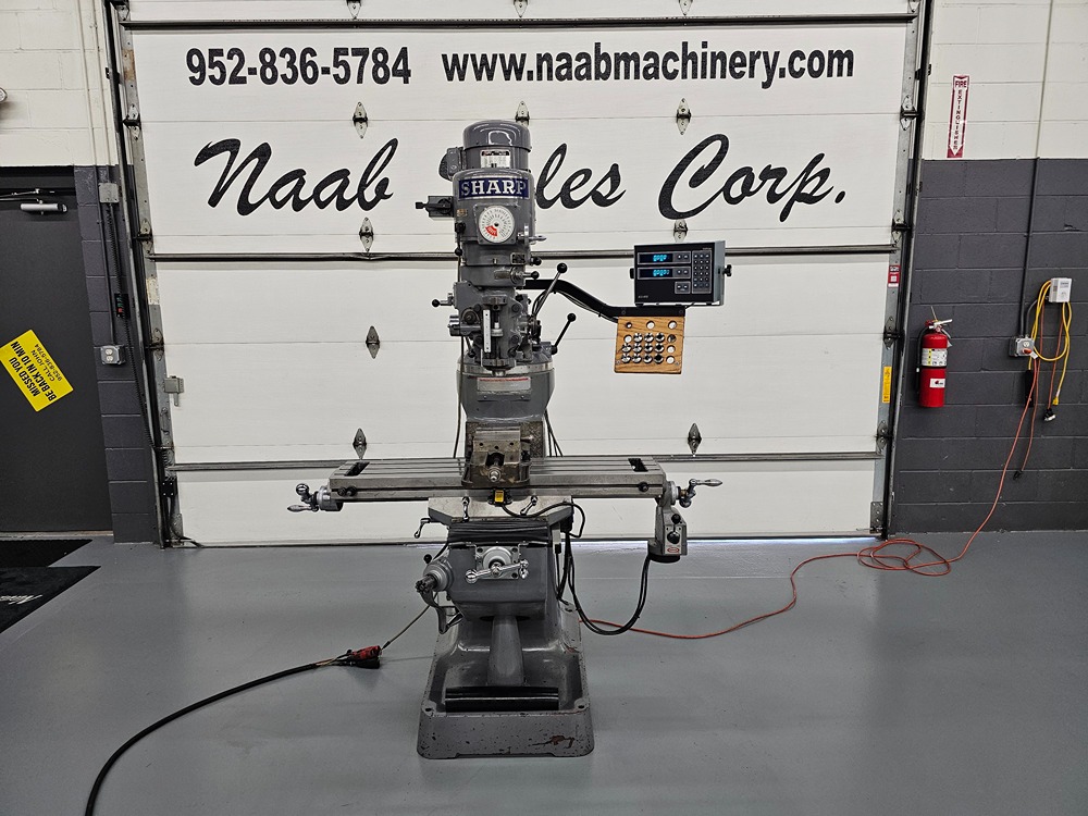 Sharp #LC1-1/2VH, Vertical Knee Mill, 9" x 42" table, 30" X, 12" Y, 16" Z, 5" quill travel, 12" ram travel - Image 2