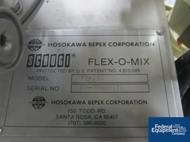 Schugi #FX-100, Flexomix Agglomerator, Stainless Steel, 5 HP, Modicon PLC, 1994 - Image 3