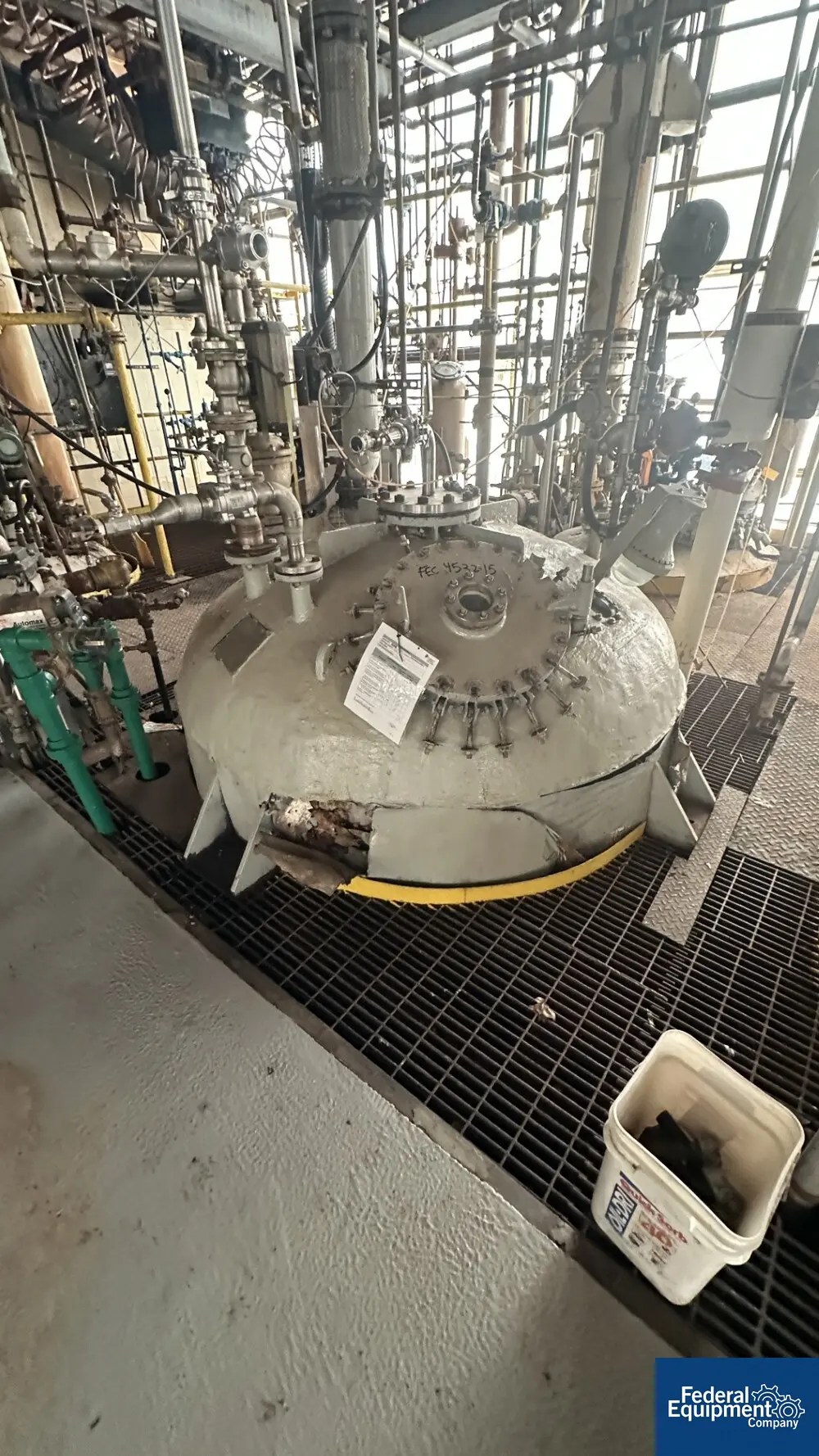 2,200 gallon Tolan, Reactor, 316 Stainless Steel, 120/150#, 78" diameter x 96" straight side, dish top & - Image 1