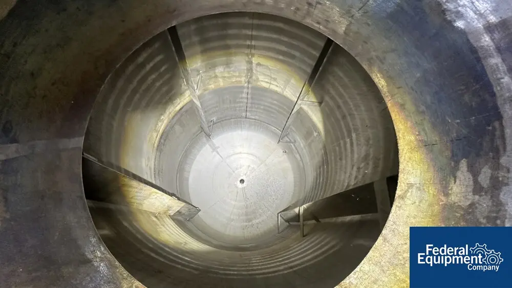 2,200 gallon Tolan, Reactor, 316 Stainless Steel, 120/150#, 78" diameter x 96" straight side, dish top & - Image 5