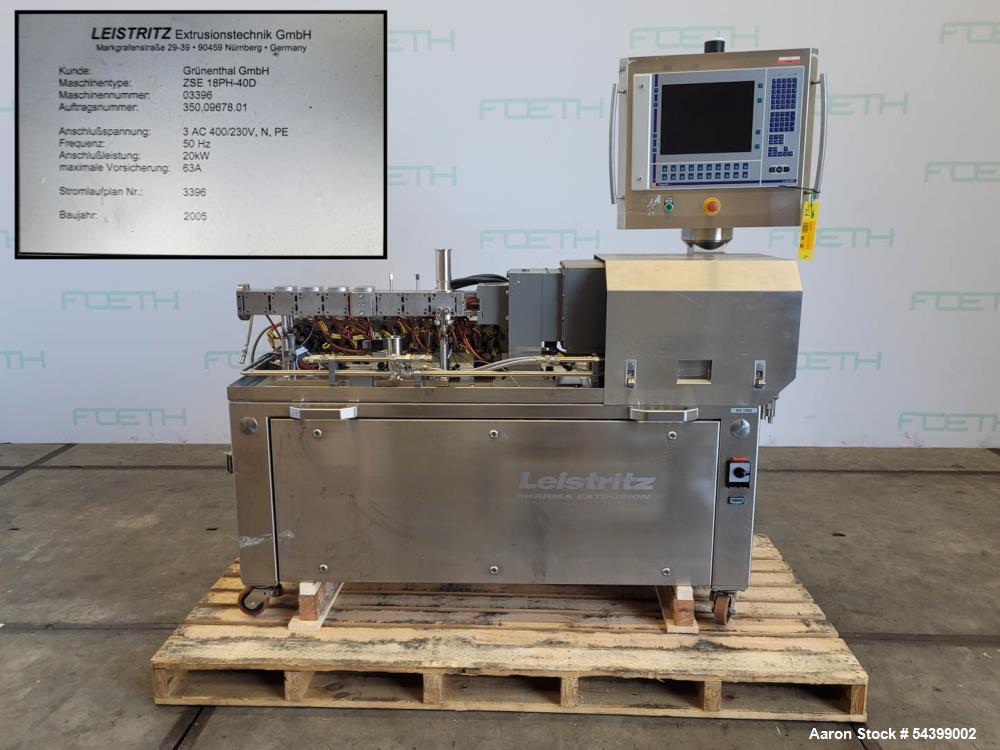 0.7" Leistritz #ZSE-18-PH-40D, twin screw pharma extruder system, 40:1 L/D, 600 RPM, 6.3 HP, w/ K-Tron - Image 5