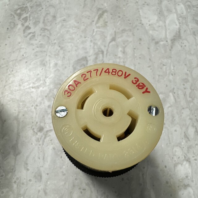 Hubbell #HBL2823, Twist-lock Connector Body, 277/480 VAC, 30A, L22-30R, 4P, 5W - Image 9