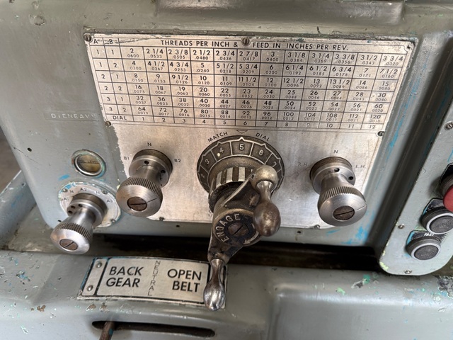 12-1/2" x 20" Rivett #1020S, Tool Room Lathe, 7" swing over cross slide, 3600 RPM, 5 HP, tailstock - Image 3