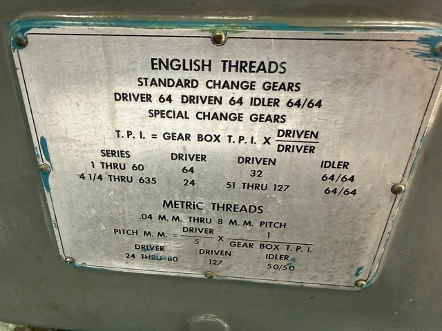 12-1/2" x 20" Rivett #1020S, Tool Room Lathe, 7" swing over cross slide, 3600 RPM, 5 HP, tailstock - Image 7