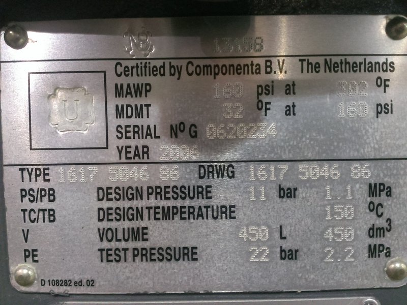 1800 cfm, 125 psi, Atlas Copco #MD1000W, Heat of Compression - Image 2