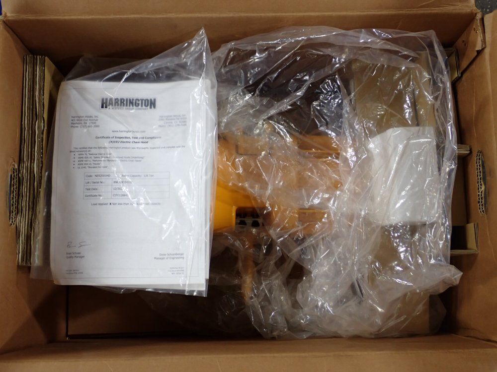 .125 Ton, Harrington #NER2001HD, Electric Chain Hoist, 0.75 HP, 1700 RPM, 415/460 V - Image 6
