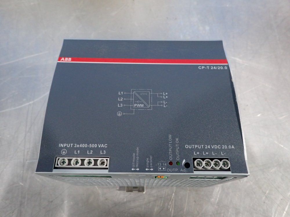 ABB, CP-T24/20.0, Switch Mode Power Supply, 11 Qty., 3 Phase, 480 Watts, 400-500 VAC Input, 24 VDC Output - Image 4