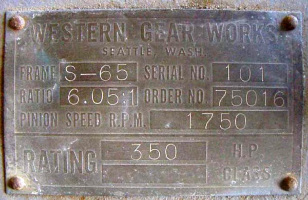 350 HP @ 1750 RPM, Western #S65, 6.05 :1 ratio, parallel - Image 3