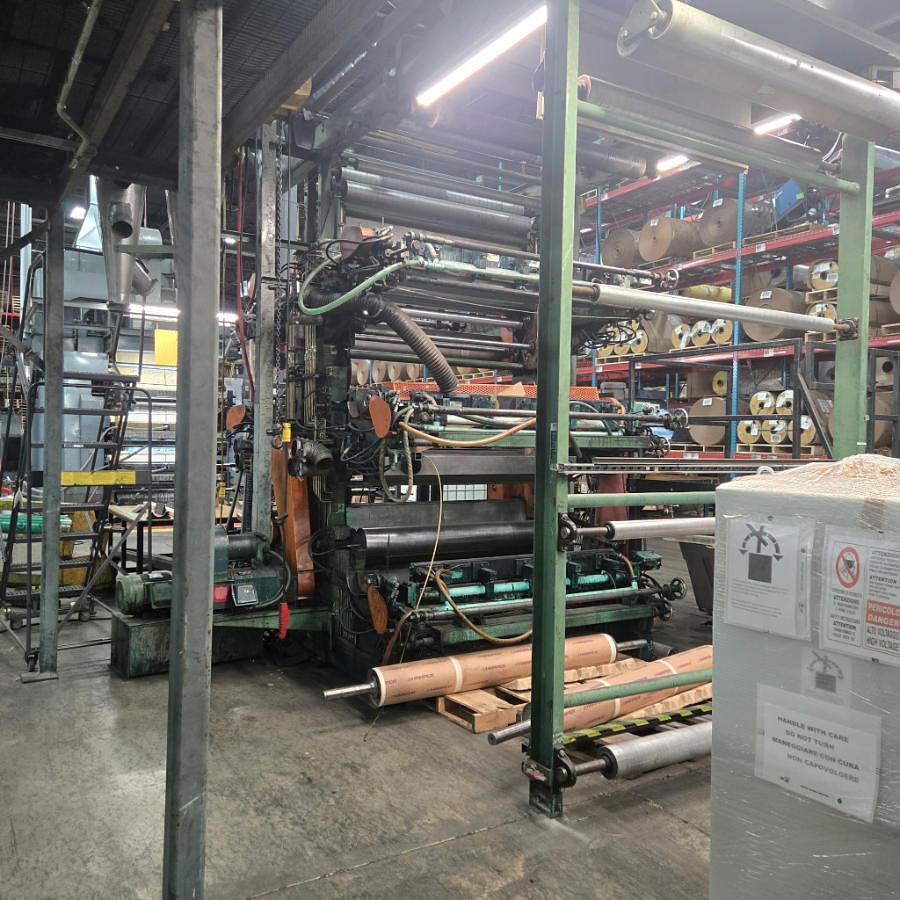 Wolverine, 6-Color Flexo Stack Press, 68" wide, 60" unwind diameter, 25" print cylinders, 50" repeat, 60" - Image 1