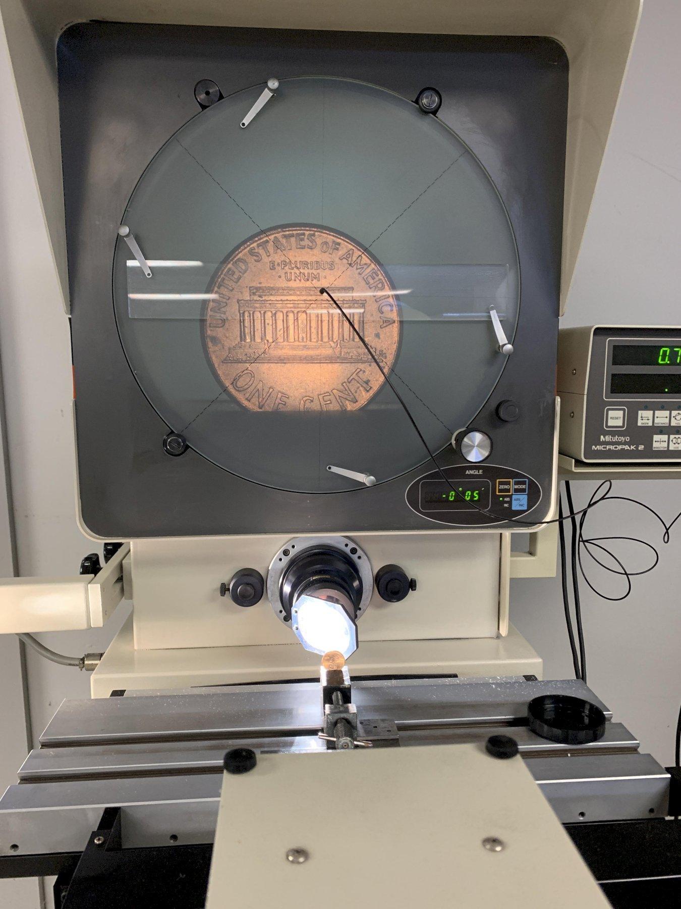 14" Mitutoyo #PH-3500, Bench Top Optical Comparator, digital read out - Image 1