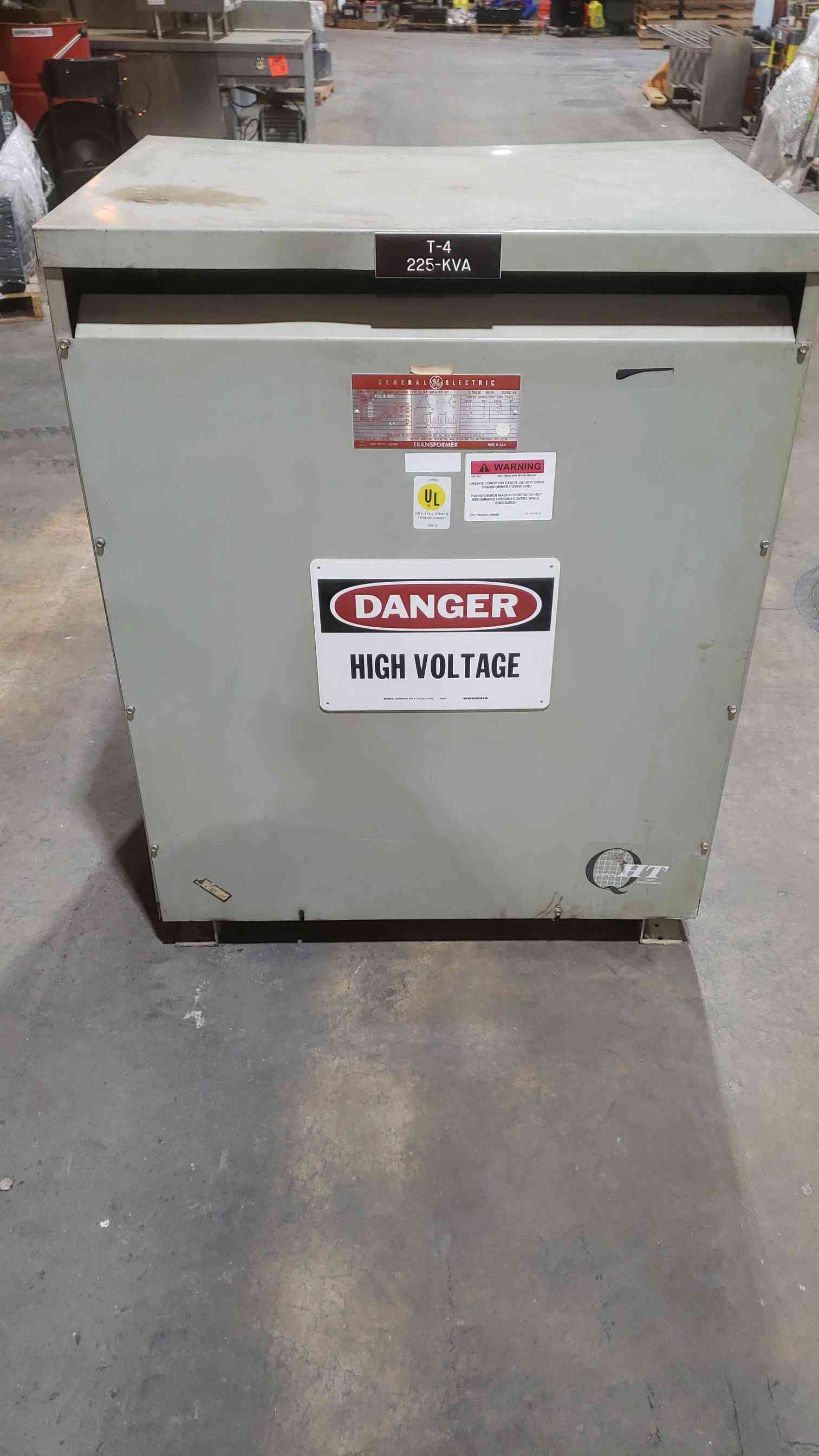 225 KVA, 480 Primary, 208/120 Secondary General Electric #9T23-B-3877, Indoor/Outdoor Transformer - Image 1