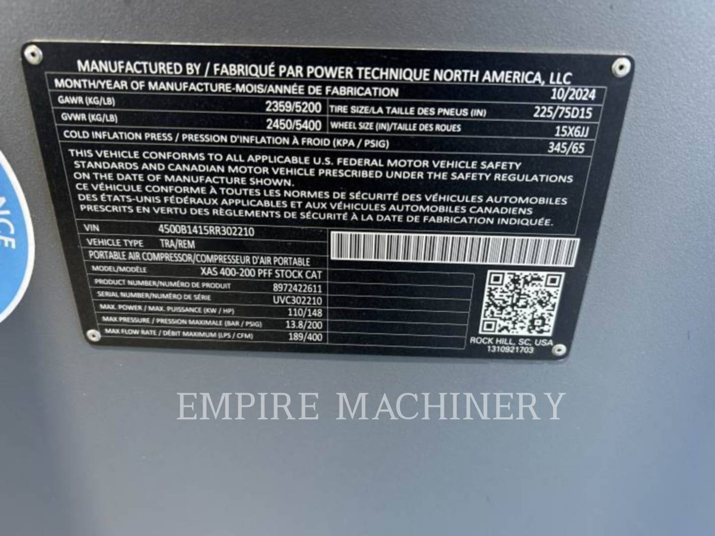Atlas-Copco XAS400CD, 207 hours, S/N: UVC302210, 2024 - Image 5