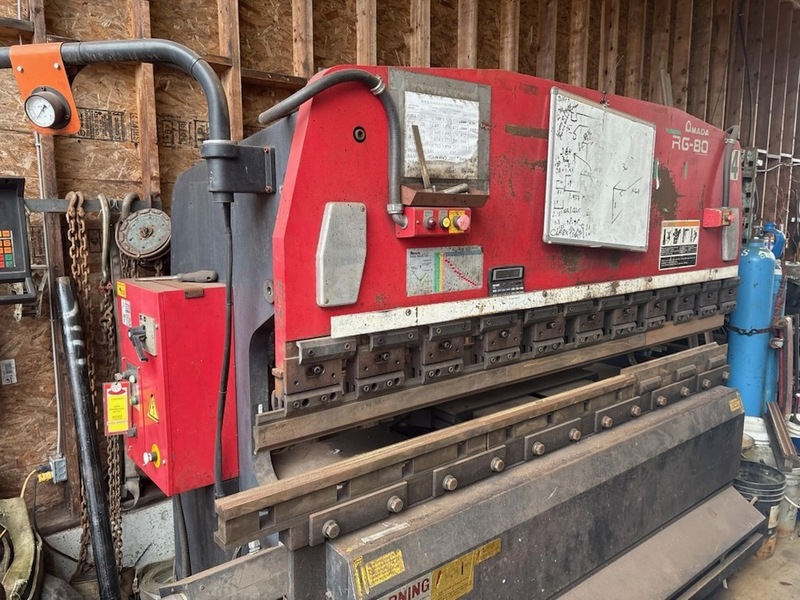 88 Ton, Amada #RG-80, CNC Press Brake, 94.5" bed length, 80.7" between uprights, 98.6" max. bending length - Image 5