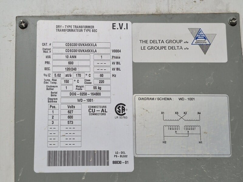 500 KVA 4160 Primary, 600Y/347 Secondary, UEE 1500-US-034, Movable Substation w/ Dry-Type Transformer & - Image 10