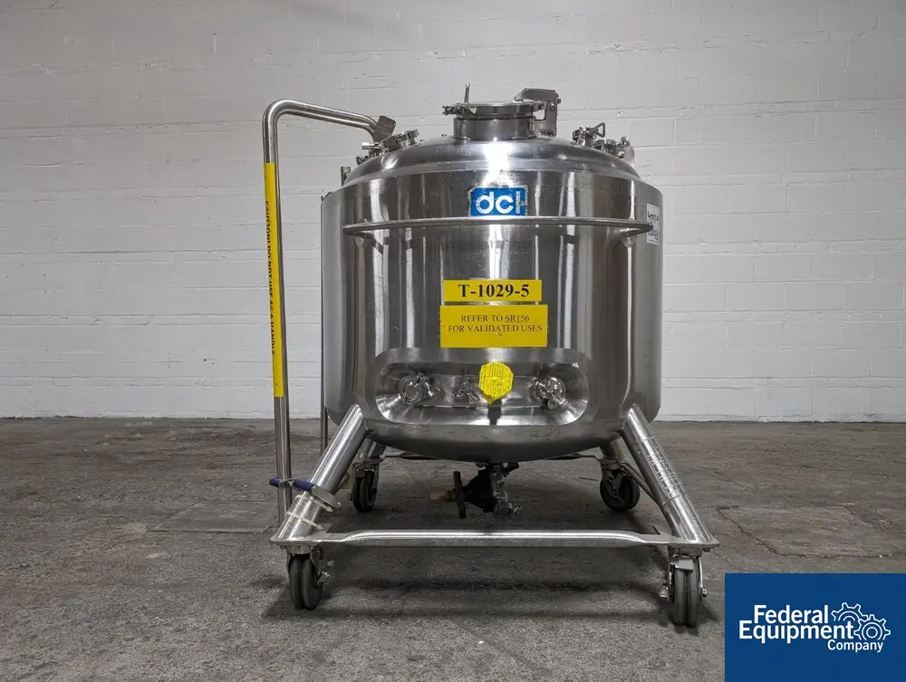 105.7 gallon DCI Jacketed Receiver Tank, 36" diameter x 23" straight side, dish top & bottom, 316L Stainless - Image 1
