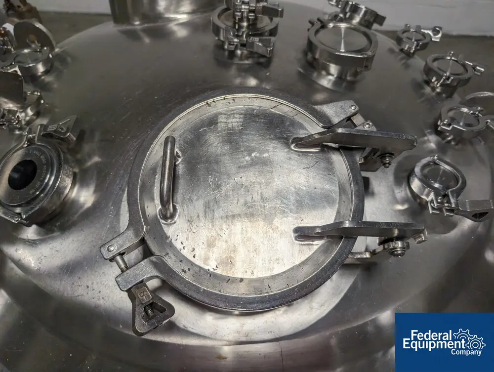 105.7 gallon DCI Jacketed Receiver Tank, 36" diameter x 23" straight side, dish top & bottom, 316L Stainless - Image 7