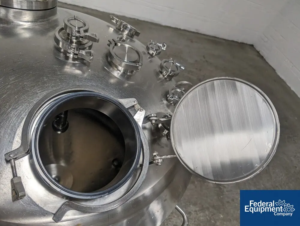 105.7 gallon DCI Jacketed Receiver Tank, 36" diameter x 23" straight side, dish top & bottom, 316L Stainless - Image 8