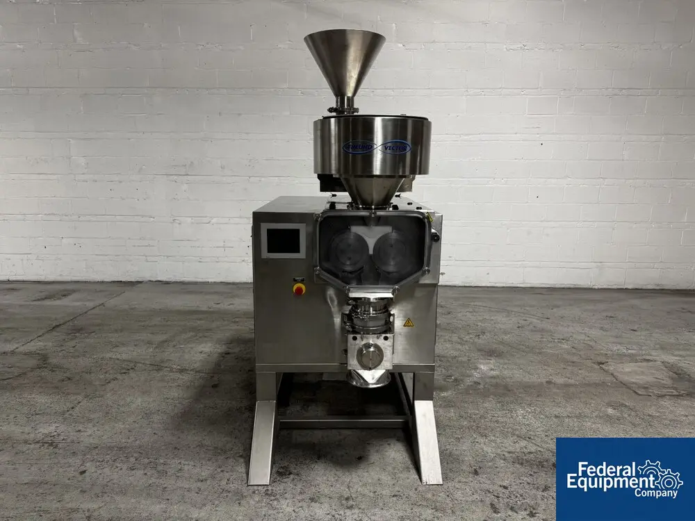 Freund-Vector #TFC-220, Pilot Scale Roll Compactor/Granulator, Stainless Steel, 20kg/hr, 7.9" diameter x - Image 1