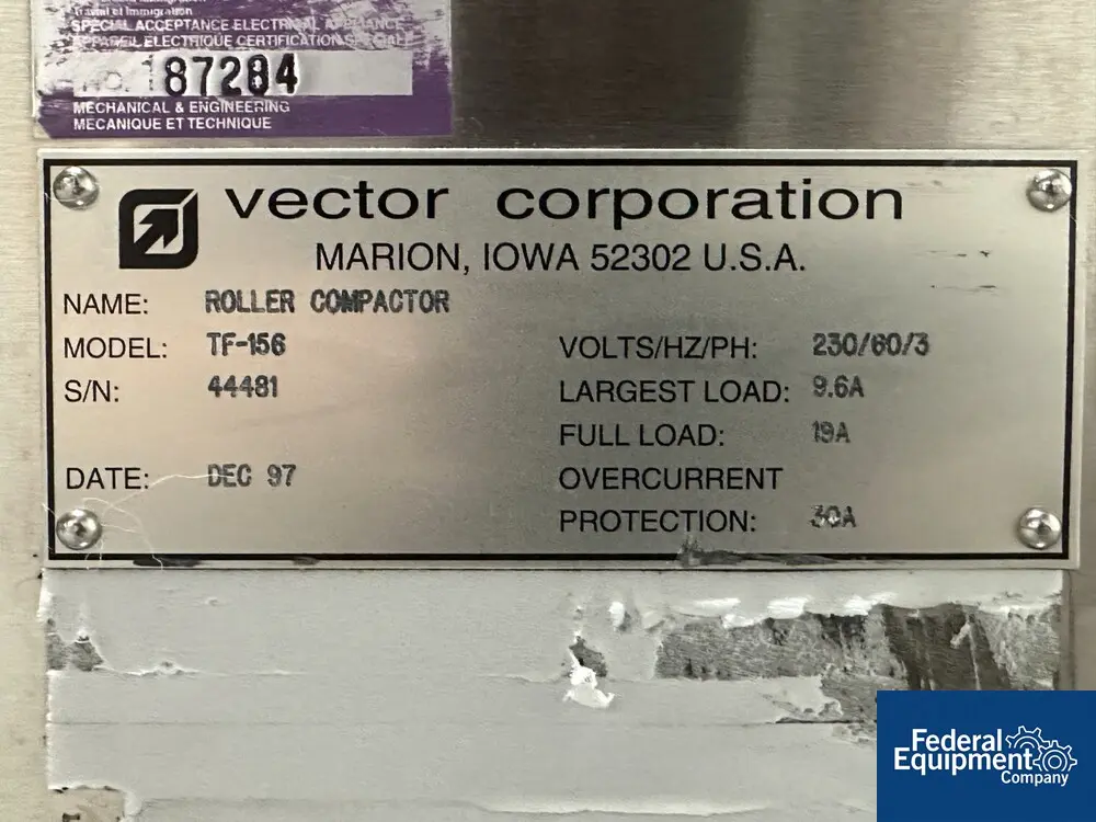Vector Freund #TF-156, Roller Compactor, 3 HP, DPS style, 1997 - Image 2