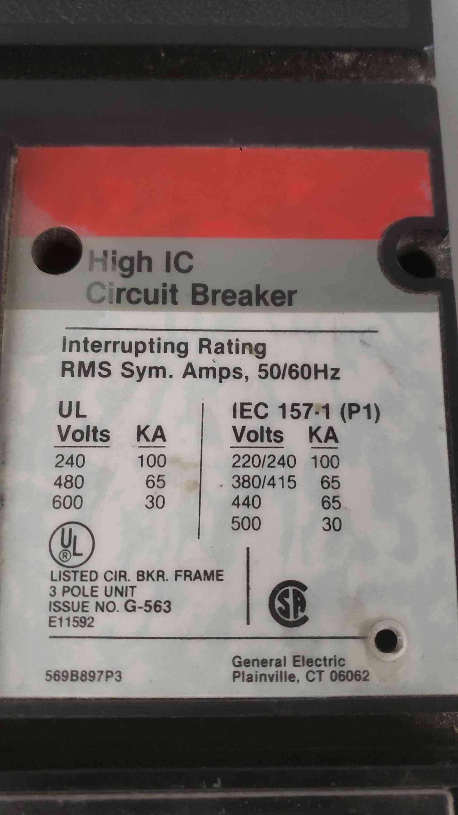 400 Amp, General Electric TJL4V2604, Circuit Breaker, 600 VAC, 3P, High IC - Image 5