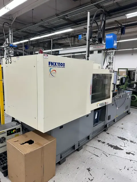 123 Ton, 6.1 oz., Nissei #FNX110IIIA-18A, hybrid horizontal injection molder, 18.1" x 18.1" tie bar spacing - Image 1
