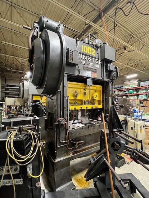 100 Ton, Minster #P2-100-48-31 Piece-Maker, straight side double crank, 5" stroke, 18" Shut Height, 4" adj. - Image 7