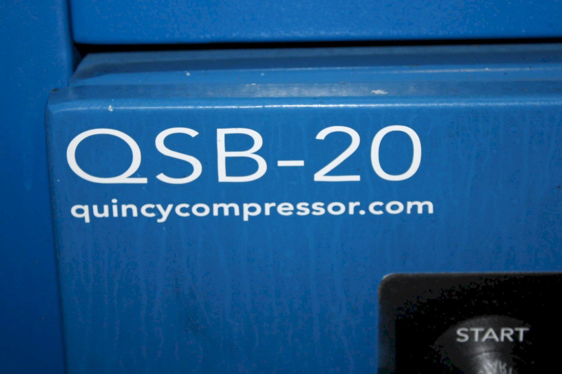 20 HP Quincy #QSB-20, rotary screw/ sliding vane air compressor, 86 cfm, 115 psig, air cooled, 2005 - Image 4