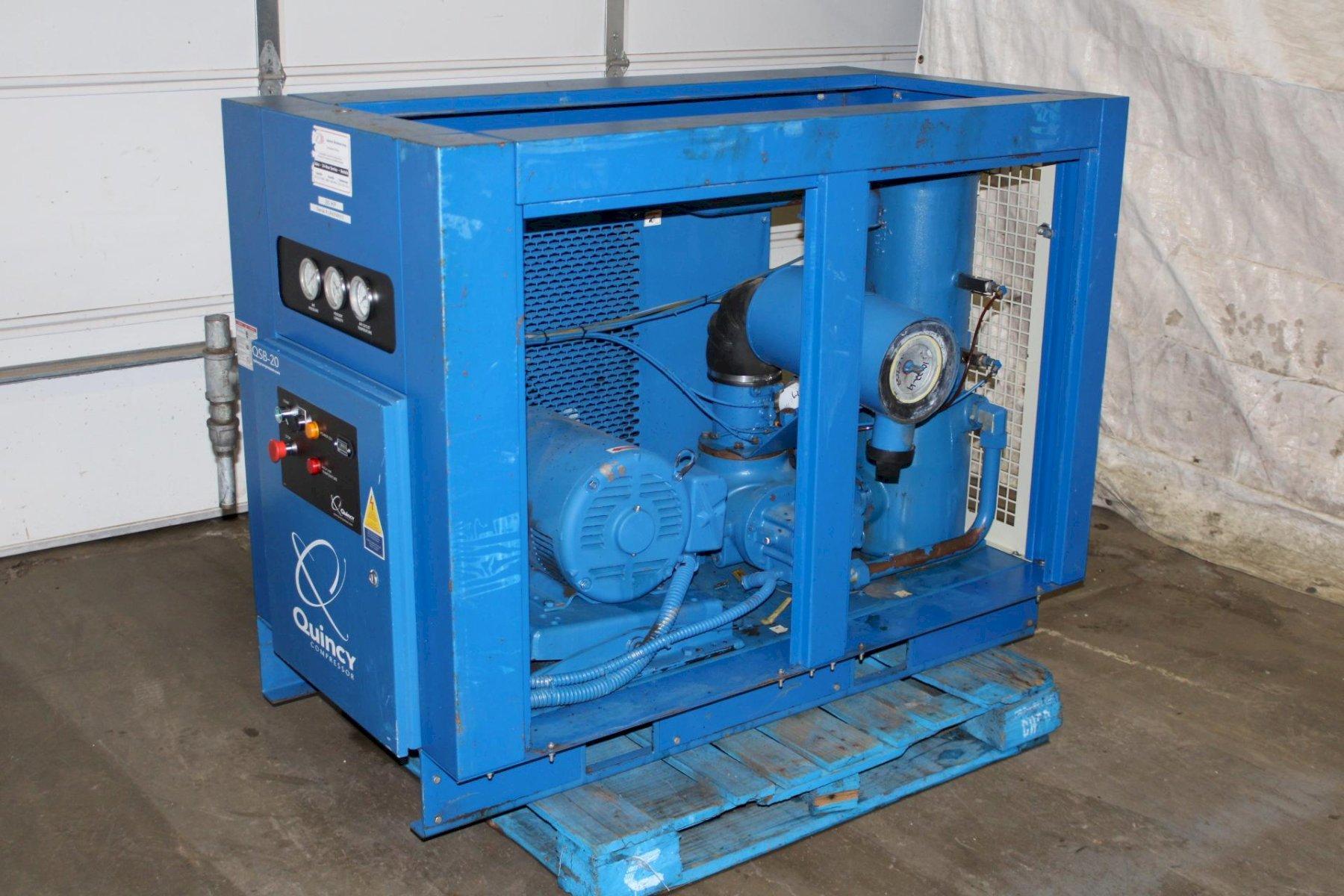 20 HP Quincy #QSB-20, rotary screw/ sliding vane air compressor, 86 cfm, 115 psig, air cooled, 2005 - Image 6
