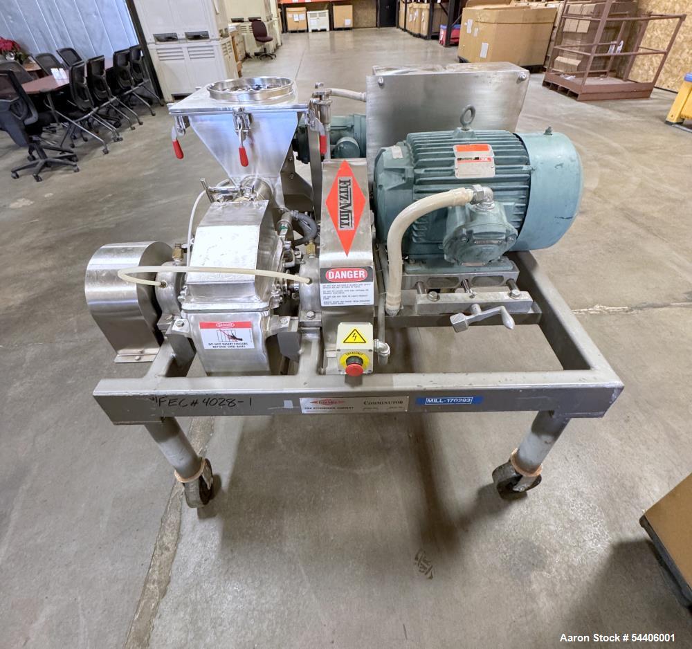 Fitzpatrick #FitzMill-DKASO6, Hammer Mill, Stainless Steel, w/ Screw Feeder & explosion proof Motor, casters - Image 2