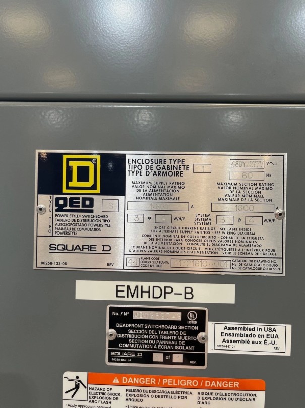 1600 Amps, Square D, QED Indoor Switchboard, 4-wire, (24) circuit spaces, 480/277 Volt, 3PH - Image 4