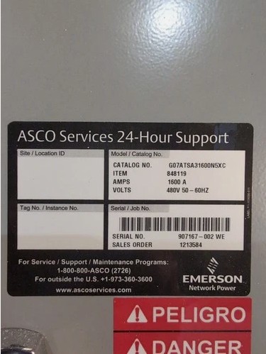 1600 Amp. ASCO, Automatic Transfer Switch, 3P, 480 Volt, 3PH, (3 available) - Image 5