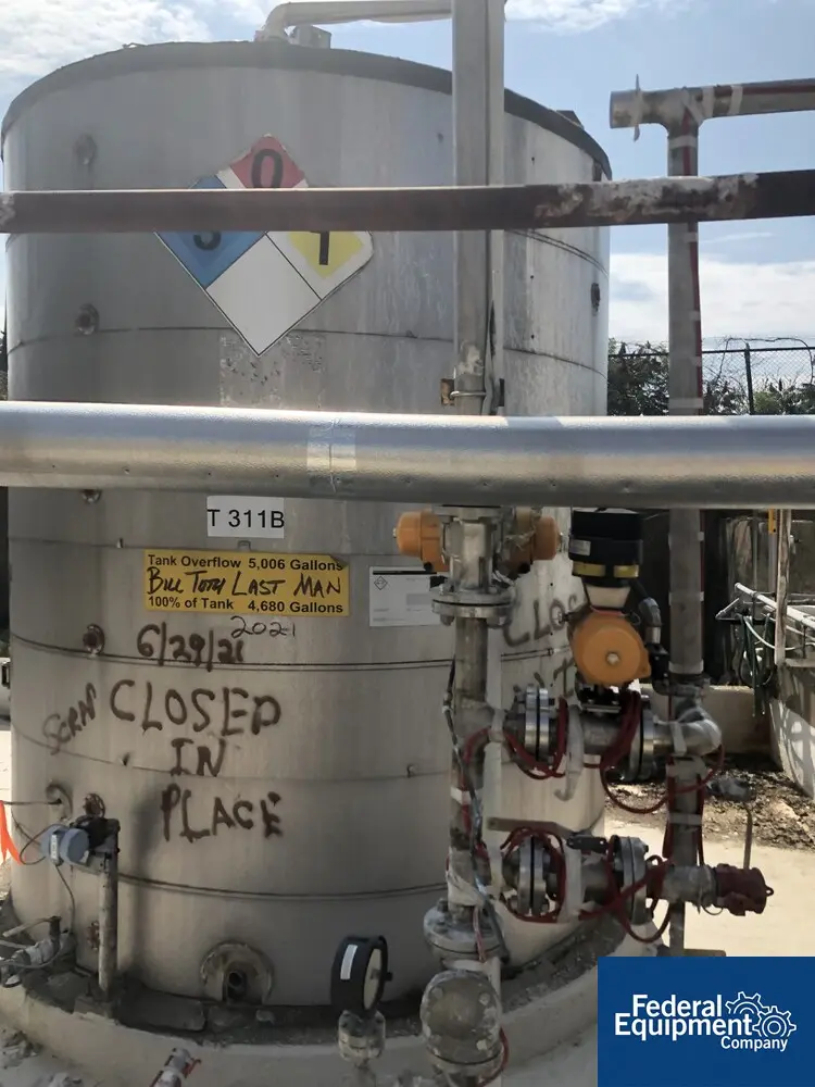 5,000 gallon Storage Tank, Stainless Steel, slight dome top, flat bottom - Image 3