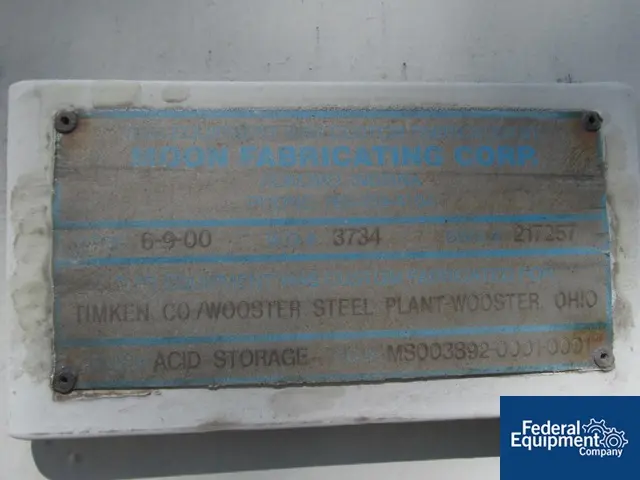 6,500 gallon Moon Fabricating, Tank, Carbon Steel, 84" diameter x 264" straight side, dish ends, 2000 - Image 2
