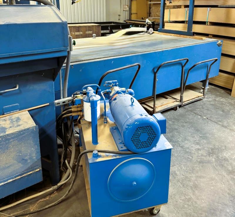 Schuetz Tool #SS-48-96-H, Membrane Veneer Press, 55" x 106" Press capacity, (2) Shuttle Tables - Image 4