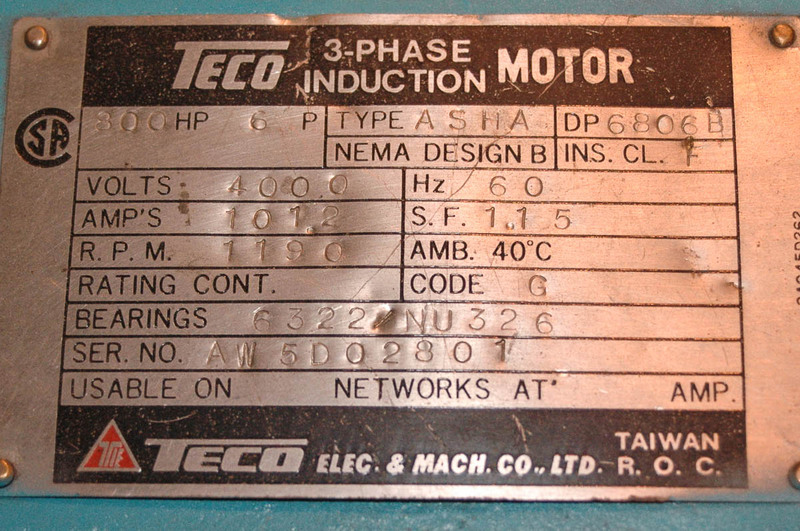 800 HP 1200 RPM Teco, Frame 6806B, DP, BB, 2300/4000 Volts - Image 6