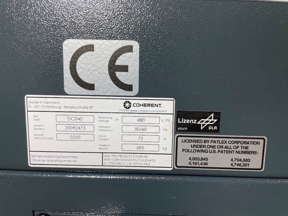 Coherent #DC-040-Series, CO2 Laser, 4000 Watt, 68&deg;F water temp., control panel, Rofin pendant control, Kansa - Image 4