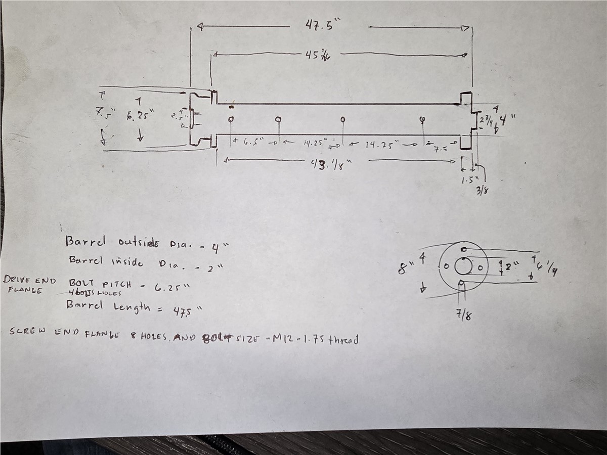 2" Davis Standard, extruder, 2" x 47.5" barrel - Image 2