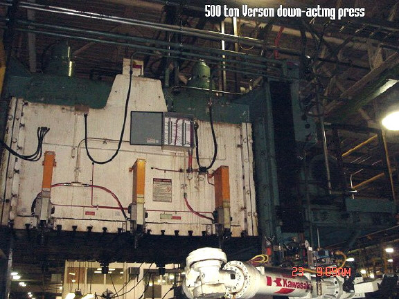 500 Ton, Verson, 108" x 96" bed, 30" stroke, 76" daylight, 1992 - Image 1