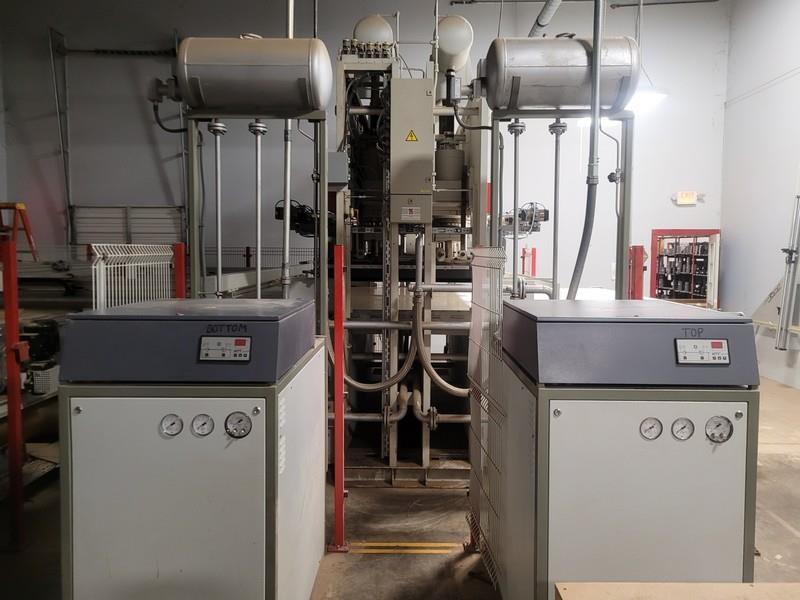 OTT, feed through hot press, 56" x 116" platen, 300&deg;C, rebuilt 1999 - Image 7