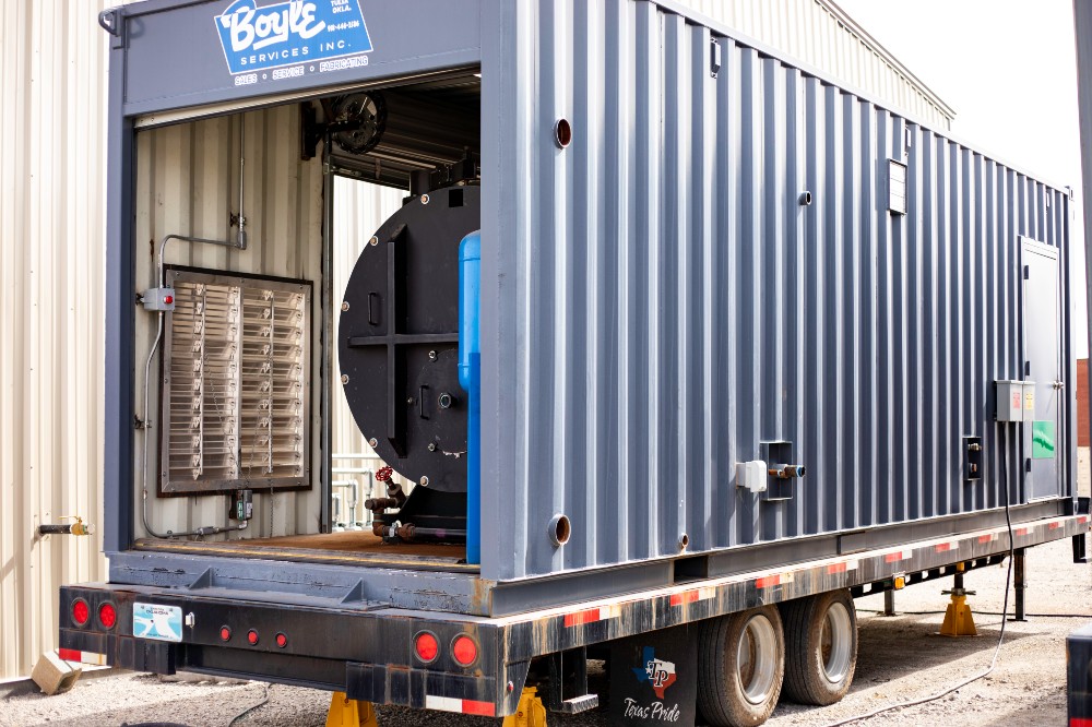 80 HP Williams & Davis, mobile boiler room, 2-pass, dry back design steam boiler, enclosure - Image 6