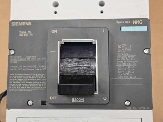 1200 Amp. Siemens #NNY3B120, Bolt On Circuit Breaker, 600 VAC, 25kA, 3P - Image 3