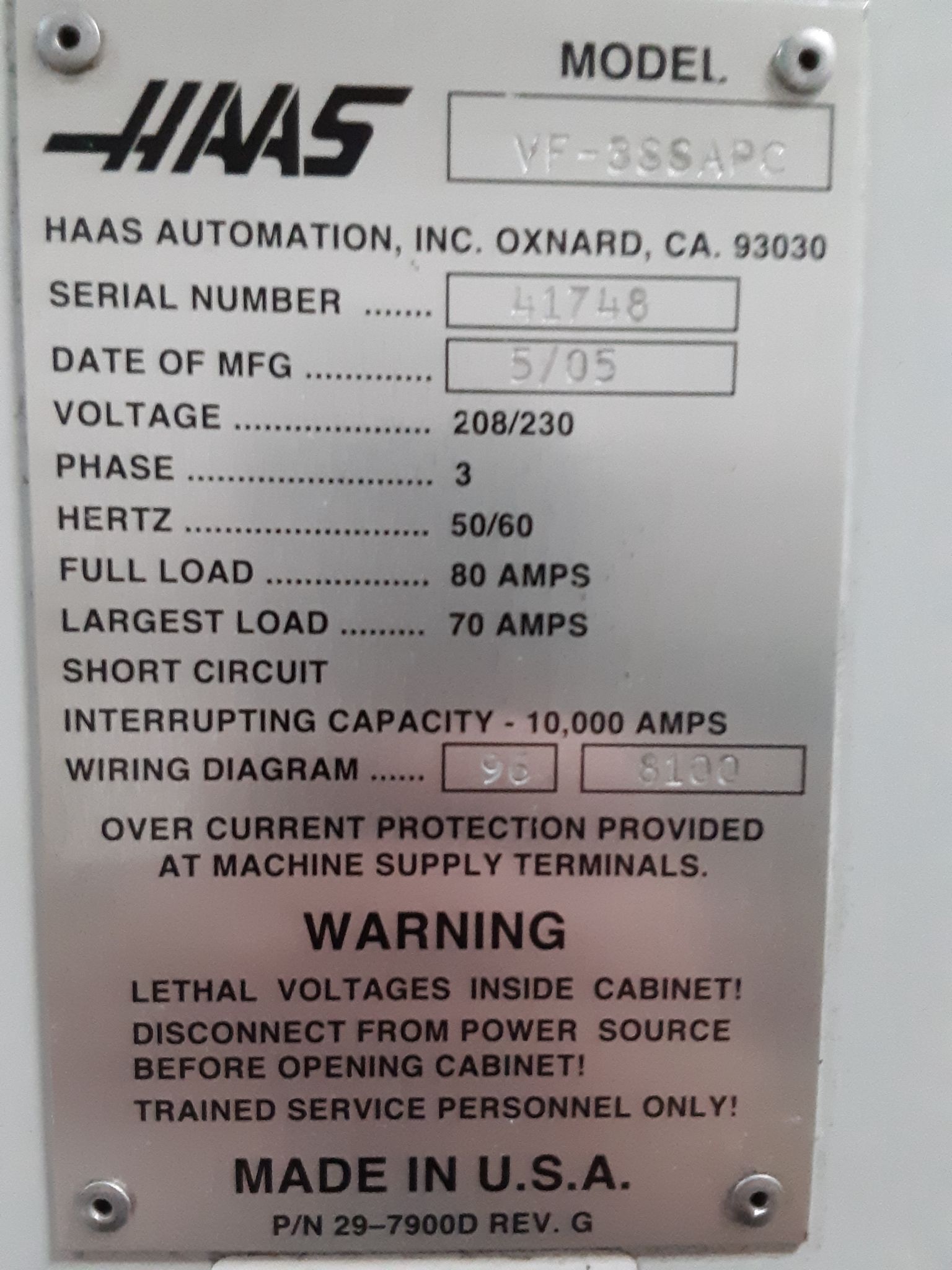 Haas #VF-3SS APC, CNC vertical machining center, 40" X, 20" Y, 25" Z, 12000 RPM, 24 automatic tool changer - Image 7