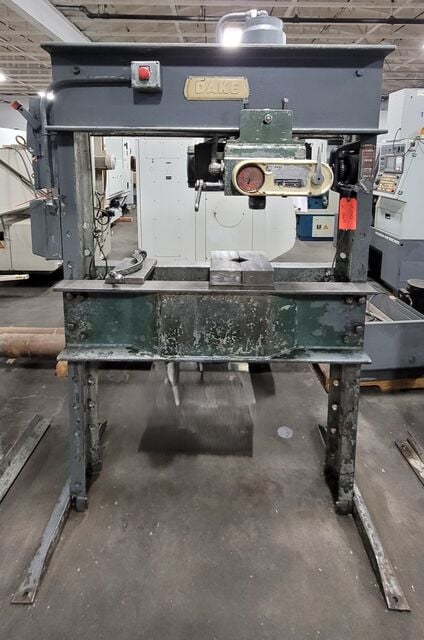 75 Ton, Dake #5-075, elec-draulic H-frame press, 10" ram travel, 24" horizontal workhead travel - Image 1